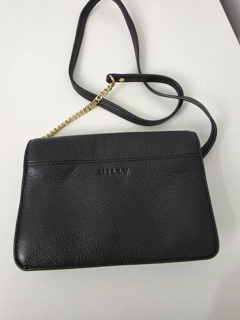 Milly Black Astor Crossbody Bag Leather
